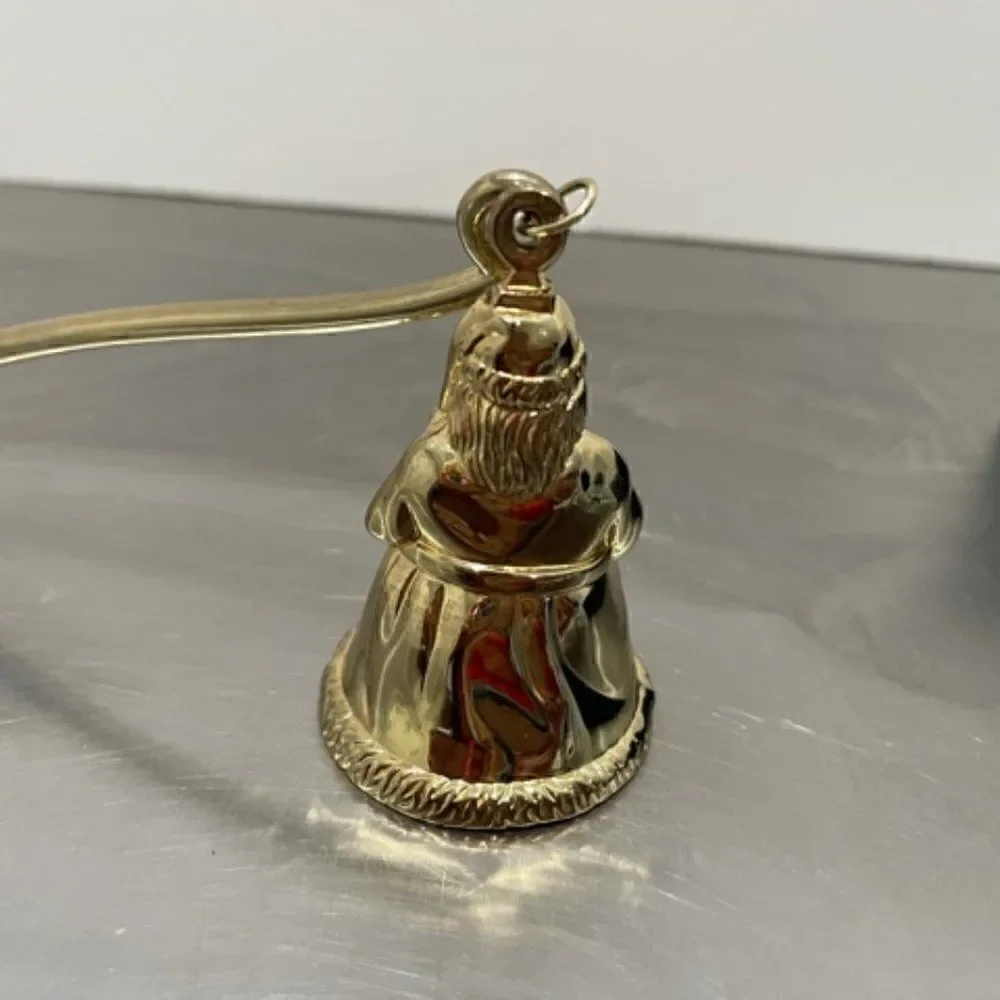 The Bombay Company Santa Claus Candle Snuffer Gold-Tone Cast Metal The Bombay Co
